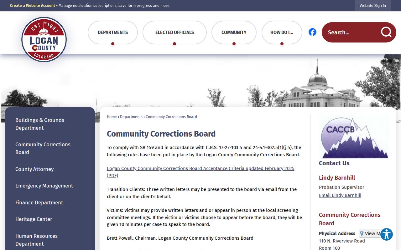 Logan County community corrections post-release supervision source